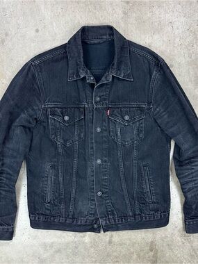 Levi’s Faded and Whiskered Jet Black Denim Jacket
